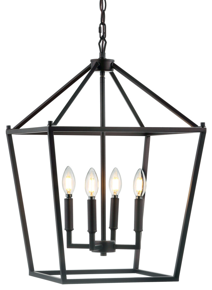 JONATHAN Y Lighting JYL7437 Pagoda 4 Light 16"W LED Taper Candle - Oil Rubbed