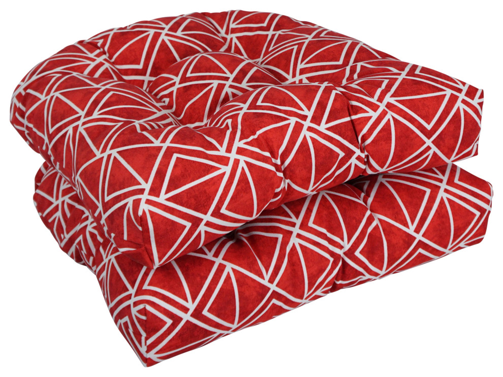 19" UShaped Dining Chair Cushions, Set of 2, Lanova Apple