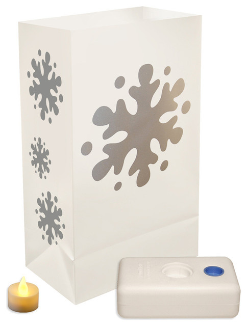 Battery Operated Luminaria Kit Snowflake