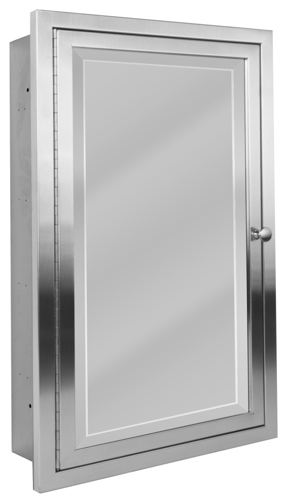 Head West Brushed Nickel Stainless Steel Medicine 16x26", 25.5