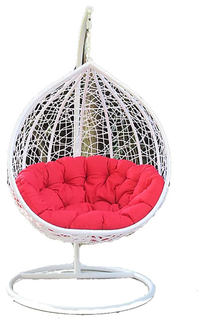 Outdoor Patio White Swing Hanging Hammock Egg Chair Miami