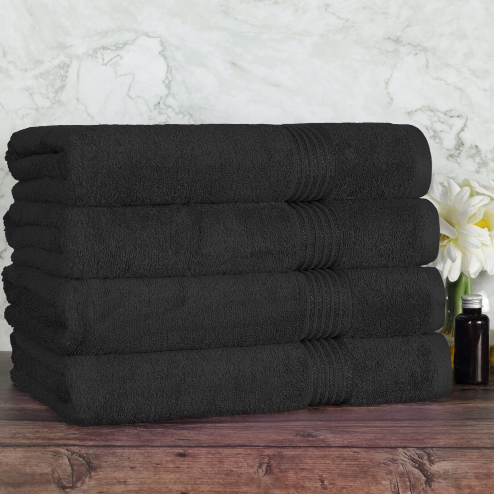4 Piece Egyptian Cotton Solid Bathroom Bath Towel Set Modern Bath