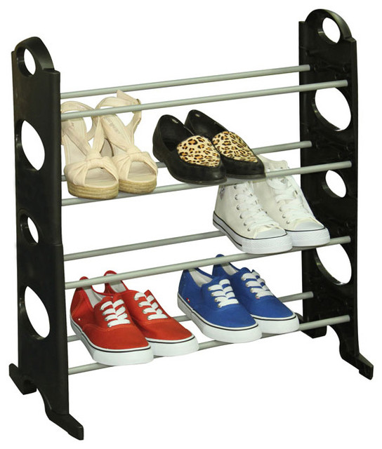 Sunbeam 12 Pair Shoe Rack Contemporary Shoe Storage By Home Basics