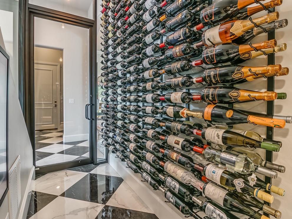 This is an example of a transitional wine cellar in Oklahoma City.