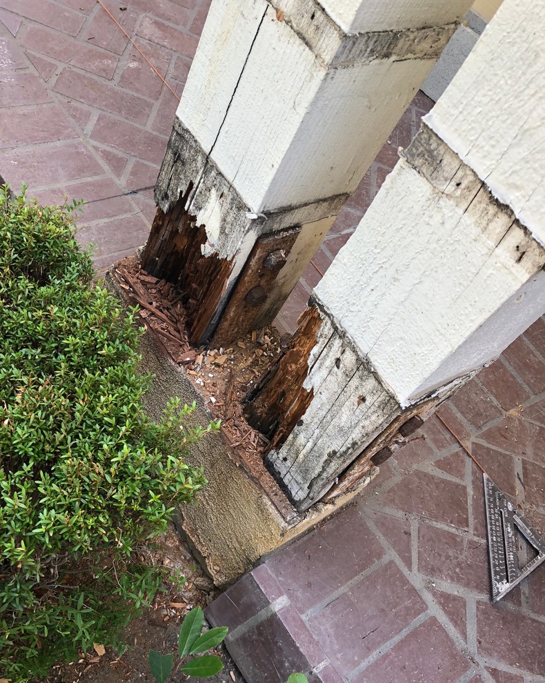 repair of Front Porch column with rotted base