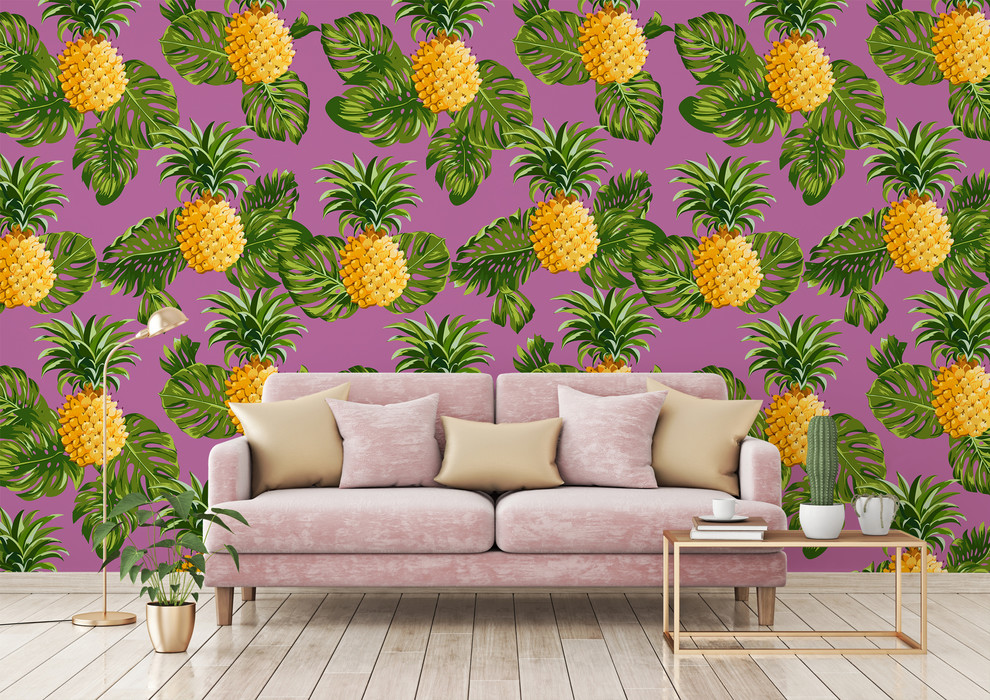 Design ideas for a tropical living room in Other.