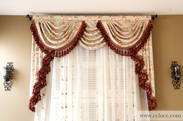 Valance Curtains With Swags And Tails By Traditional