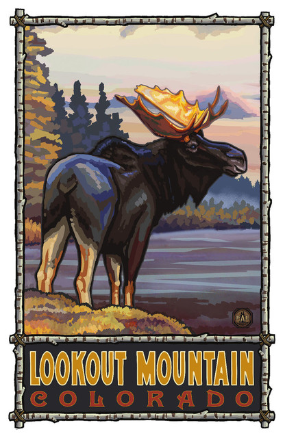 Paul A. Lanquist Lookout Mountain Colorado Moose Art Print, 24"x36"