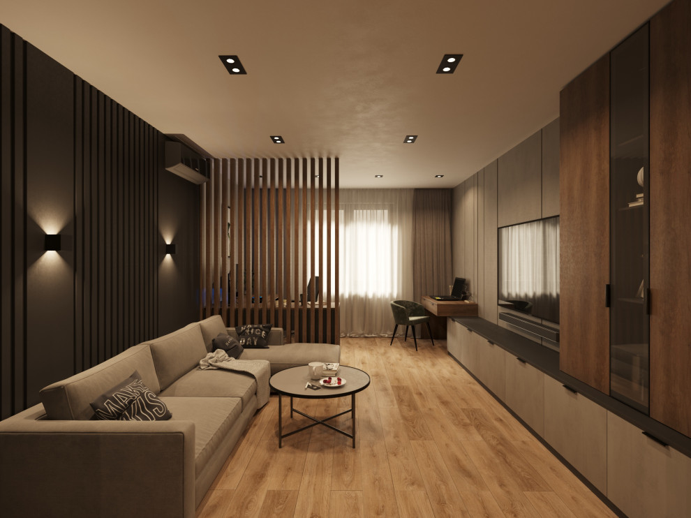 Дизайн проект квартиры в Москве в темных тонах