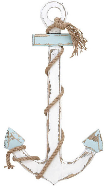 Wood Anchor 28in.H, 15in.W Nautical Maritime Decor