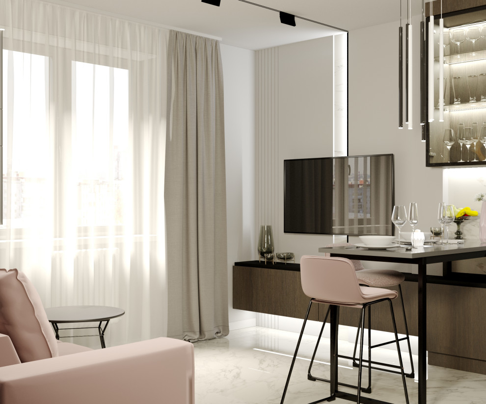 Модернизм. Кухня-гостиная 14,2 м2