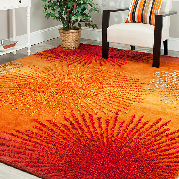 Safavieh Soho Soh712R Rug, Rust/Multi, 6'0"x6'0" Round