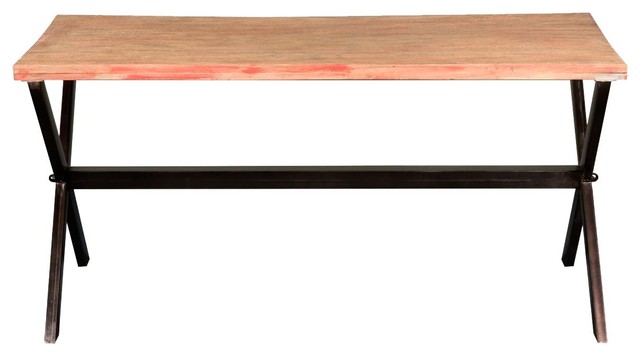 Picnic Style Reclaimed Wood And Iron Trestle Coffee Table Picnic Style Reclaimed Wood And Iron Trestle Coffee Table