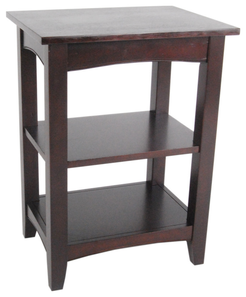 Shaker Cottage 2 Shelf End Table, Cherry Transitional Side Tables