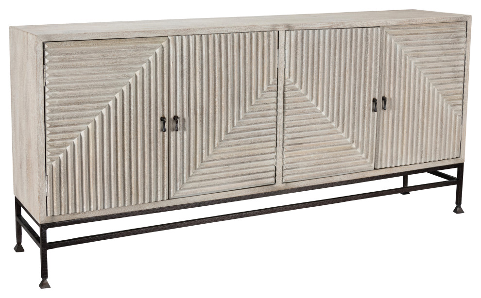 Augustus 4 Door Sideboard by Kosas Home, 36Hx72Wx16D Industrial