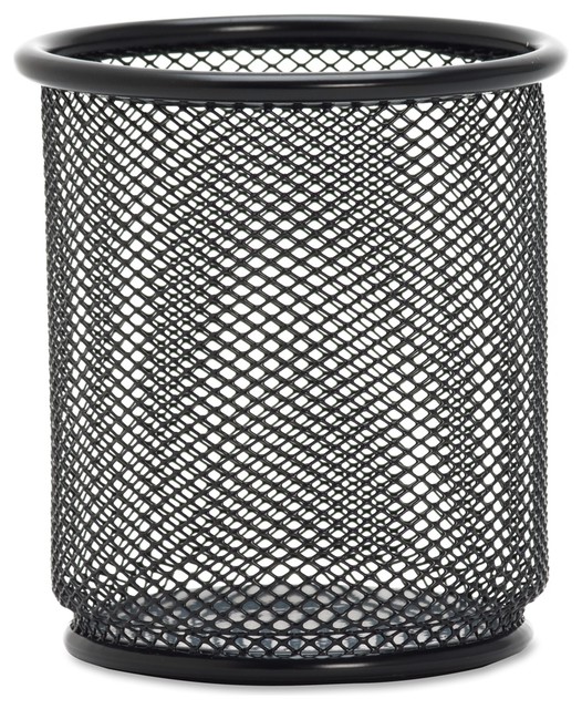 Lorell Black Mesh Wire Pencil Cup Holder 3 5 X 3 9 Steel 1