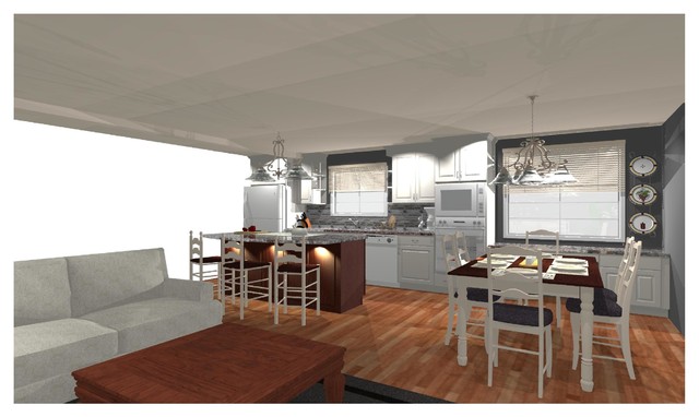 Single Wall Kitchen Angle transitional