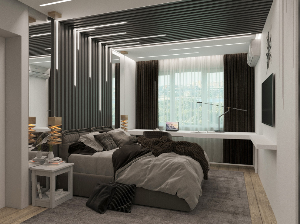 Дизайн спальни с необычным освещением