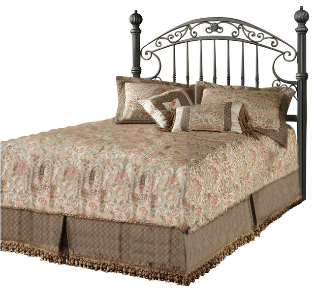 Hillsdale Chesapeake Metal Low Profile Queen Bed In Antique Black Gold Finish Panel Beds By 