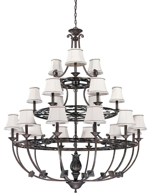 Nuvo Lighting Pickford Distressed Bronze 21 Light Chandelier