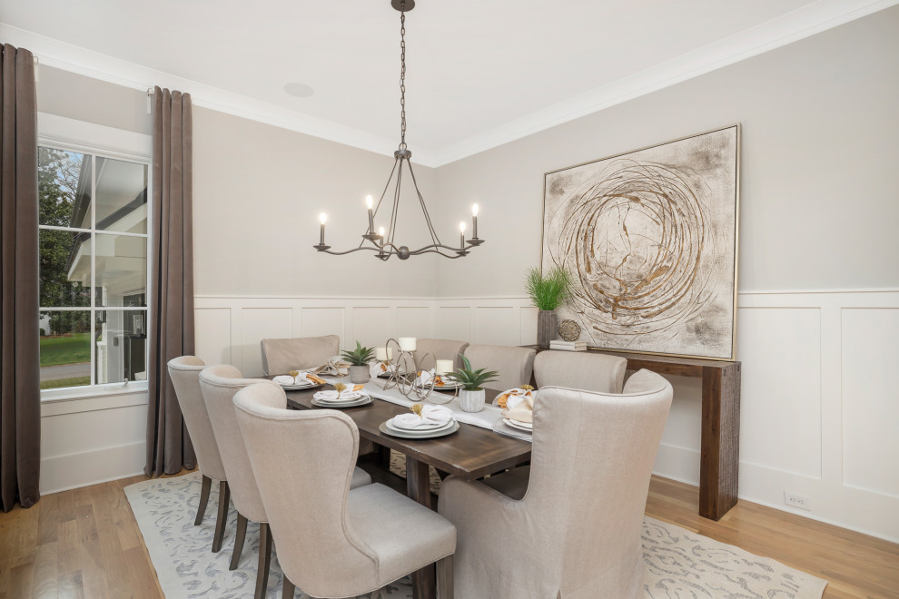 Transitional dining room in Charlotte.