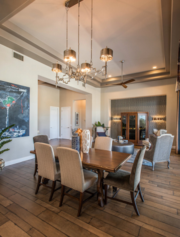 Example of a transitional dining room design in Phoenix