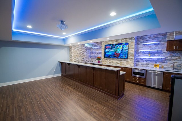 Basement Bar And Renovation In Warren, NJ nyklassisk-kaellare