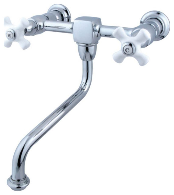 2 Cross Handle Bathroom Faucet In Polished Chrome Traditional
