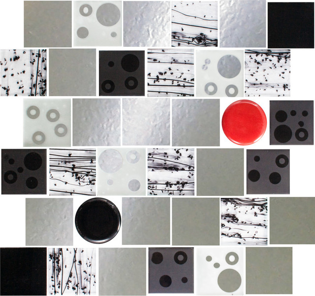 12"x12" Red Dot Mosaic Tile, Full Sheet