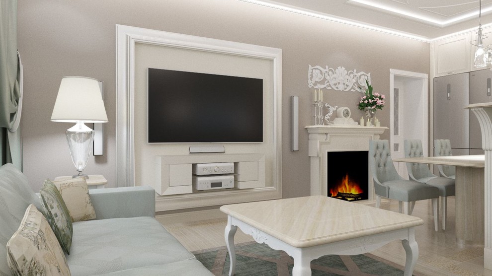 Интерьер коттеджа.  Современная классика.