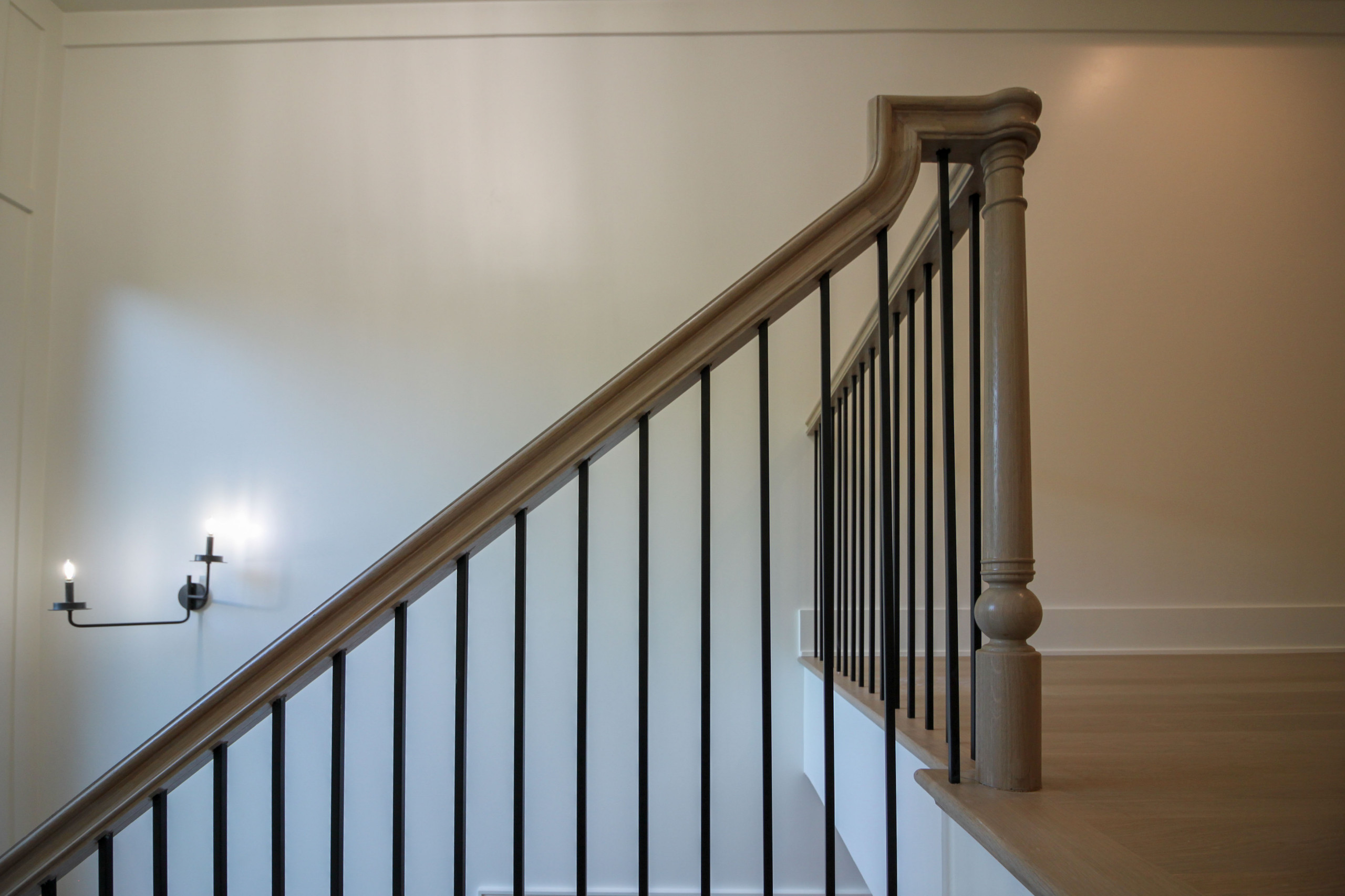 93_Captivating Light Wood Railing System with Black Spindles, Arlington VA 22207
