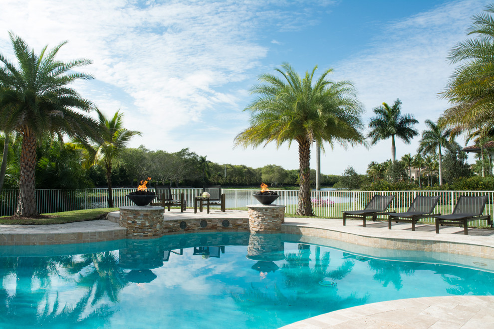 Example of a transitional pool design in Miami