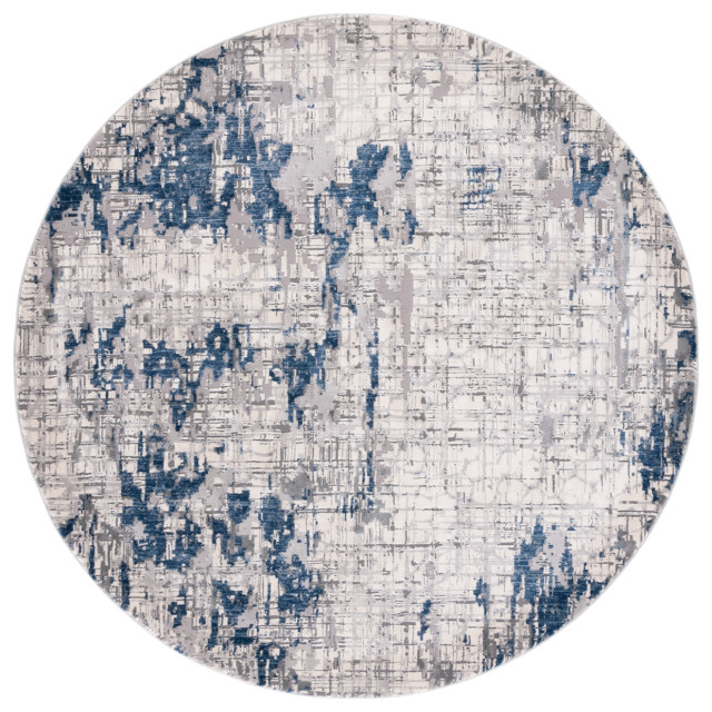 Safavieh Meadow Mdw178A Organic / Abstract Rug, Ivory Grey/Blue, 6' 7
