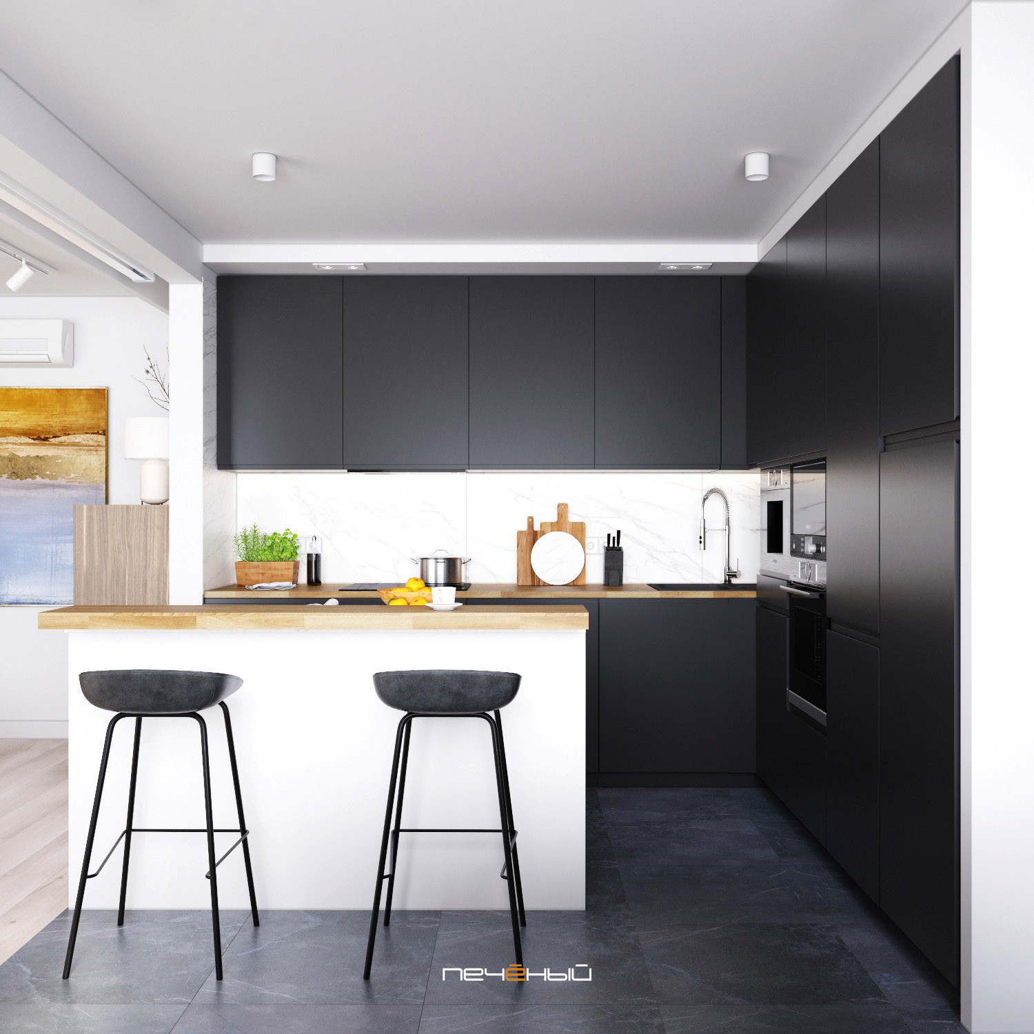 Квартира у Парижа с современным дизайном