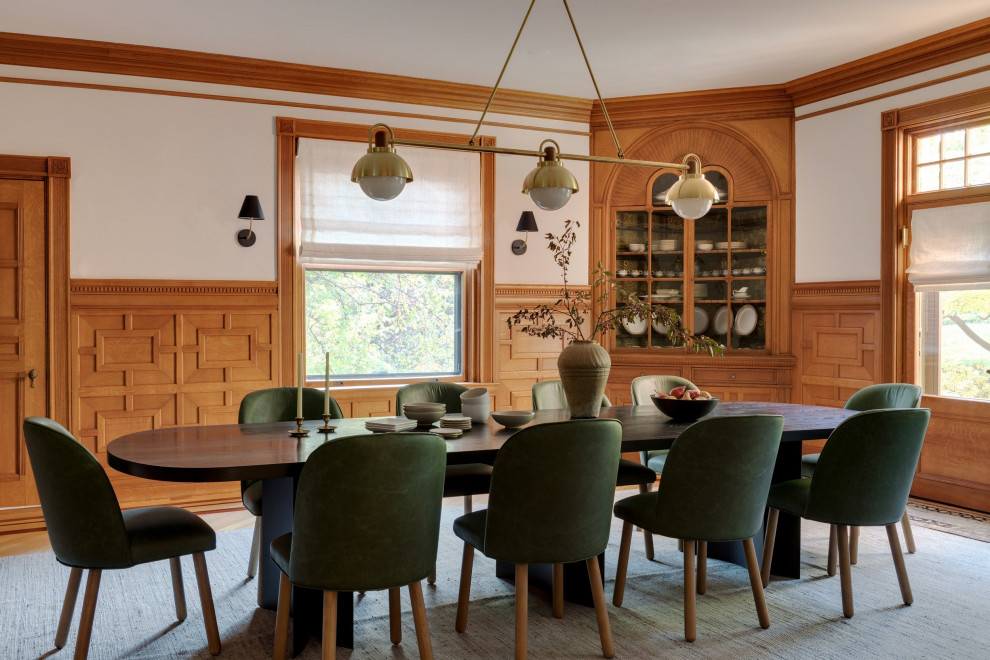 Example of an ornate dining room design in Boston