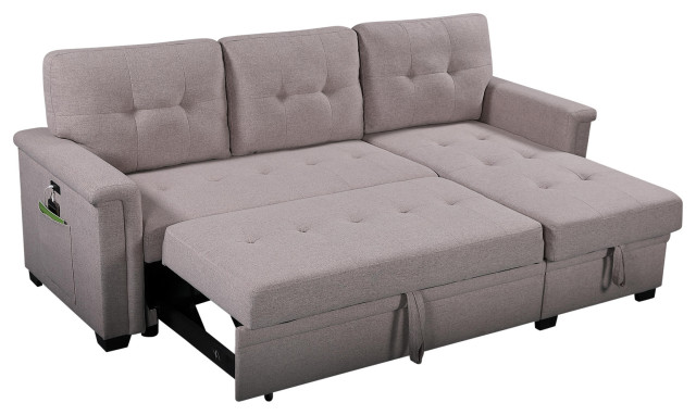 Ashlyn Sleeper Sofa With Usb Charger Pocket And Reversible Storage Ashlyn Sleeper Sofa With Usb Charger