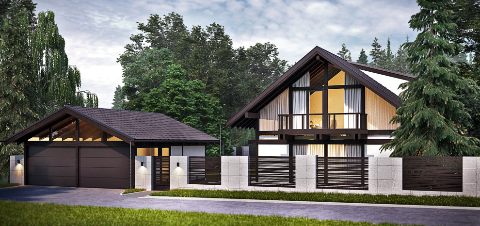 Проект ландшафтного дизайна с зоной патио в минималистичном стиле для Фахверка Д