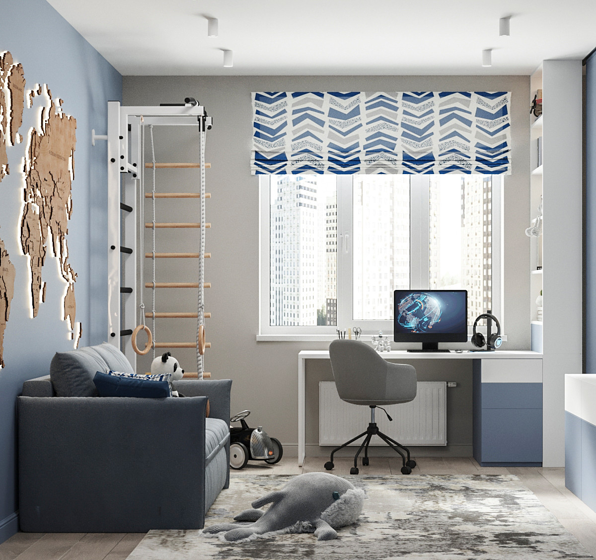 Квартира с современной гостиной с отсылками к ар-деко. Проект 2022 года