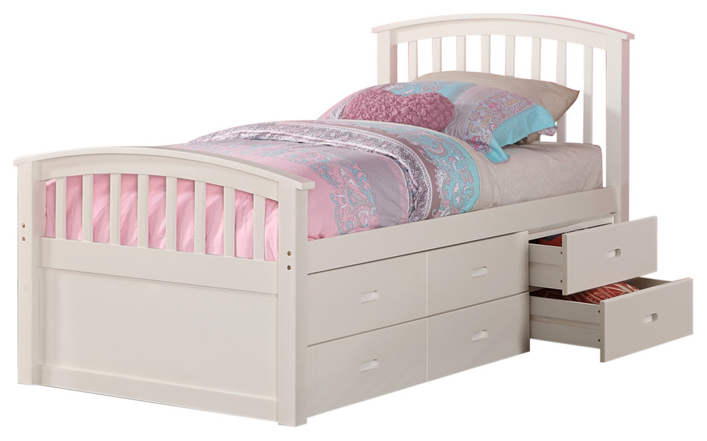 Brimly 6 Drawer Storage Bed Twin Contemporary Kids Beds By
