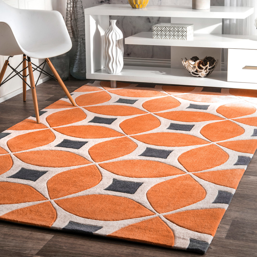 Nuloom Hand-Tufted Gabriela Area Rug, Deep Orange 5'x8'