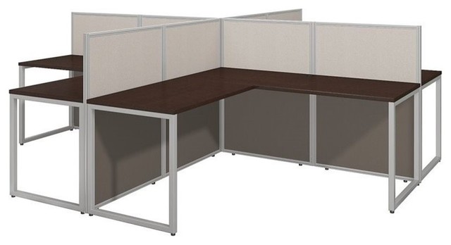 Easy Office 60w 4 Person L Shaped Desk Open Office Contemporary