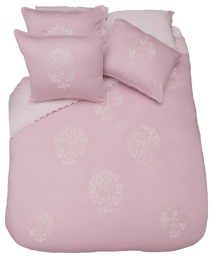 Luxe Embroidered Duvet Cover, The Lafayette Pink