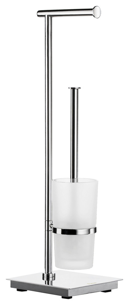 Smedbo FK603: Outline Lite Toilet Roll & Brush Holder - Polished Stainless Steel