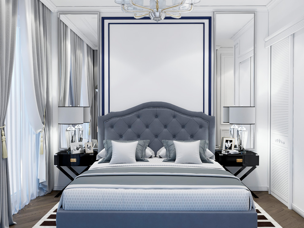 Интерьер спальни и гардеробной в з.п. Бавария от Унистрой