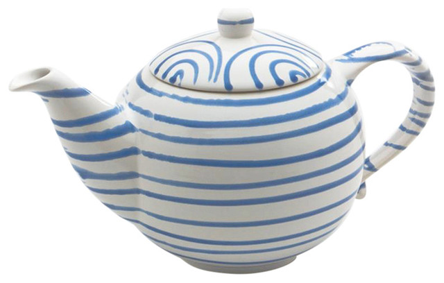 Large Ceramic Teapot, Dizzy Blue