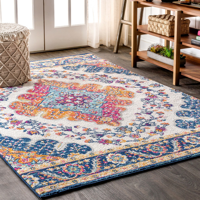 Bohemian Flair Vintage Medallion Runner Rug Traditional Hall And