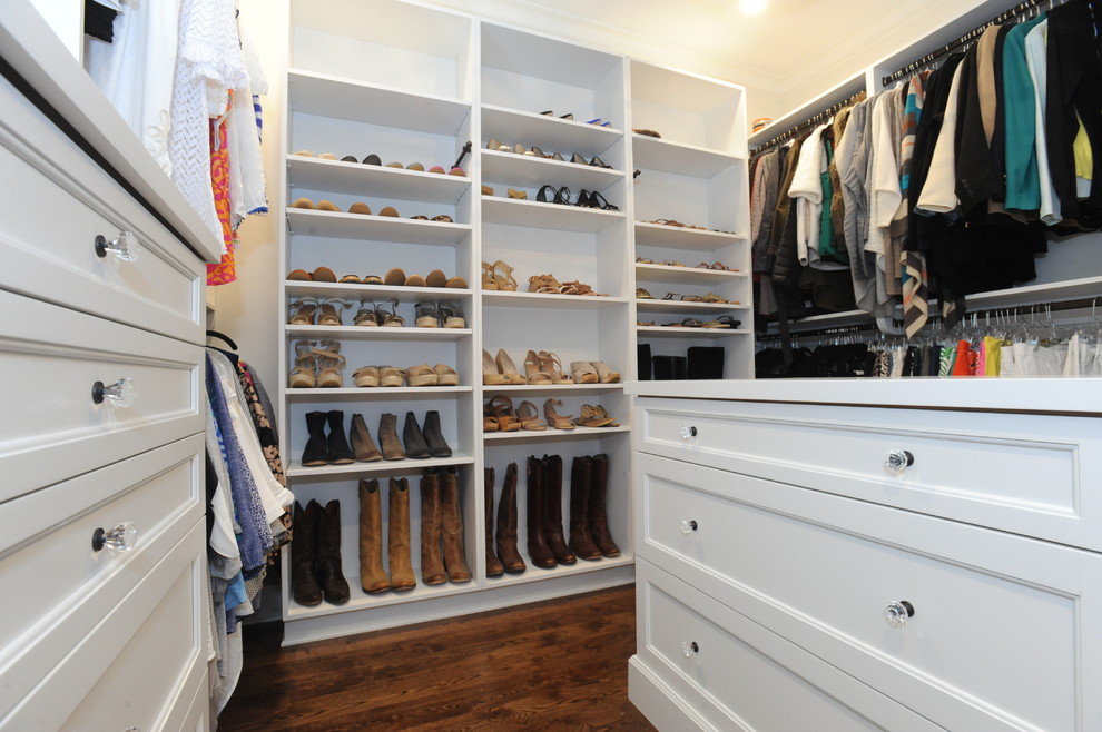 Inspiration for a transitional storage and wardrobe in Atlanta.