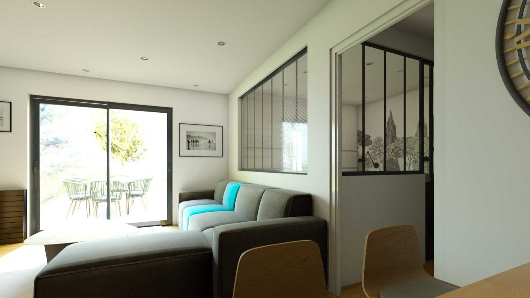 Chambre dans salon