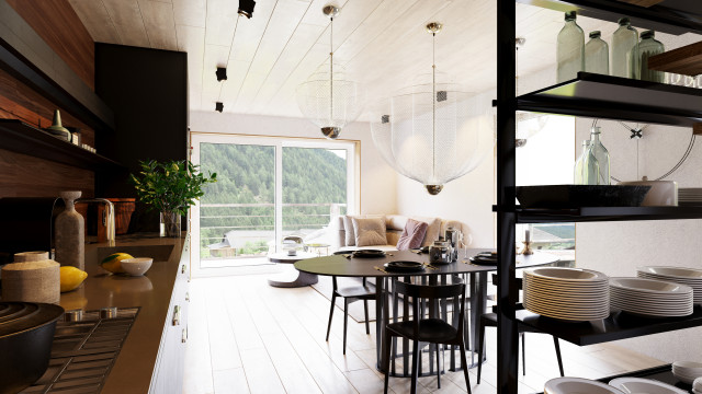 LUXURY CHALET SI rustic-kitchen