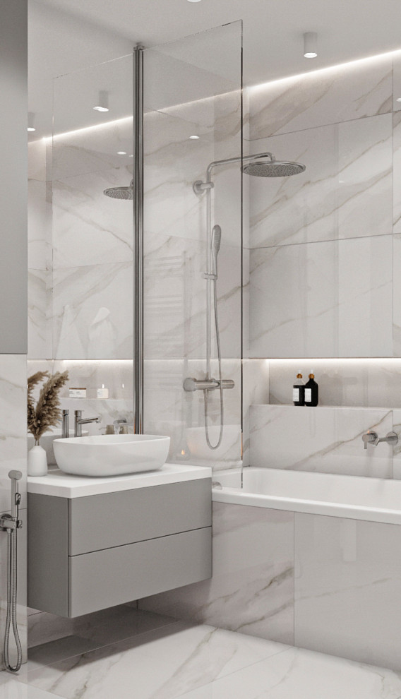 Квартира с современной гостиной с отсылками к ар-деко. Проект 2022 года